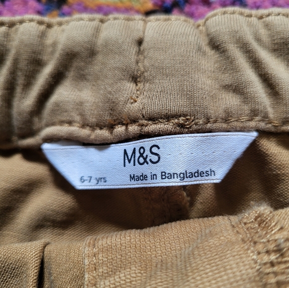 2 Pairs Boys Marks and Spencer Cargo Pants Size 6-7 - Picture 2 of 4